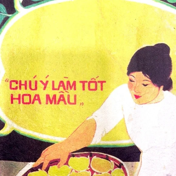 Vietnam Propaganda Print on Rice Paper 15”h x 11.5”w Drawing & Illustrations